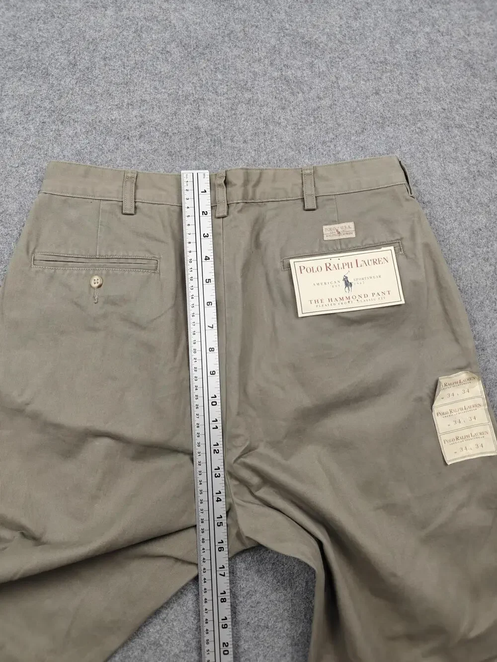 Polo Ralph Lauren Pants Mens 34x34 Beige The Hammond Pant Pleated Classic Fit